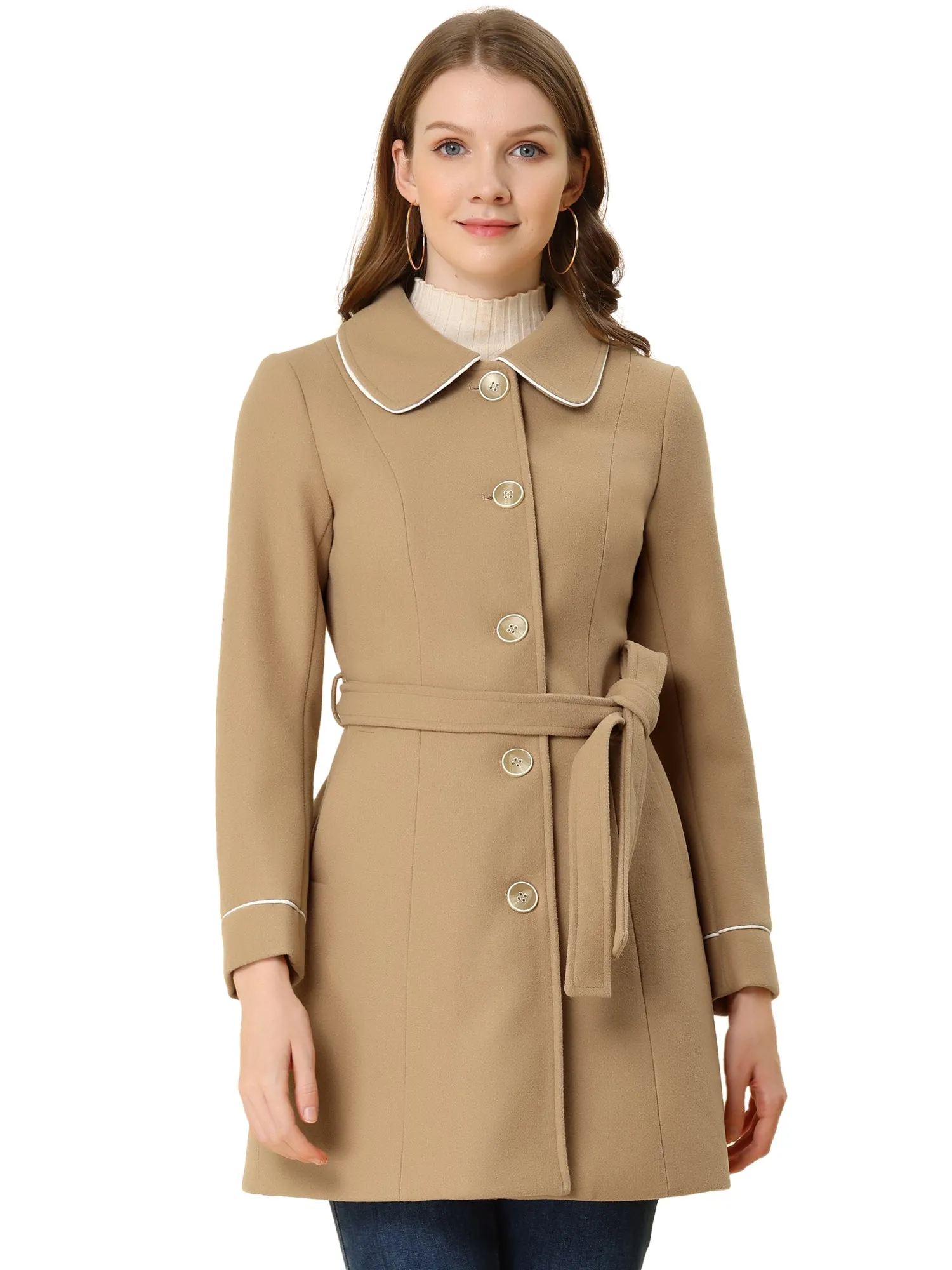 Winter Elegant Lapel Collar Long Trench Coat