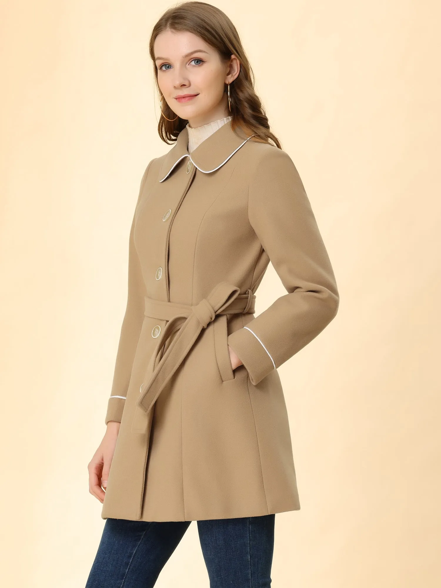 Winter Elegant Lapel Collar Long Trench Coat