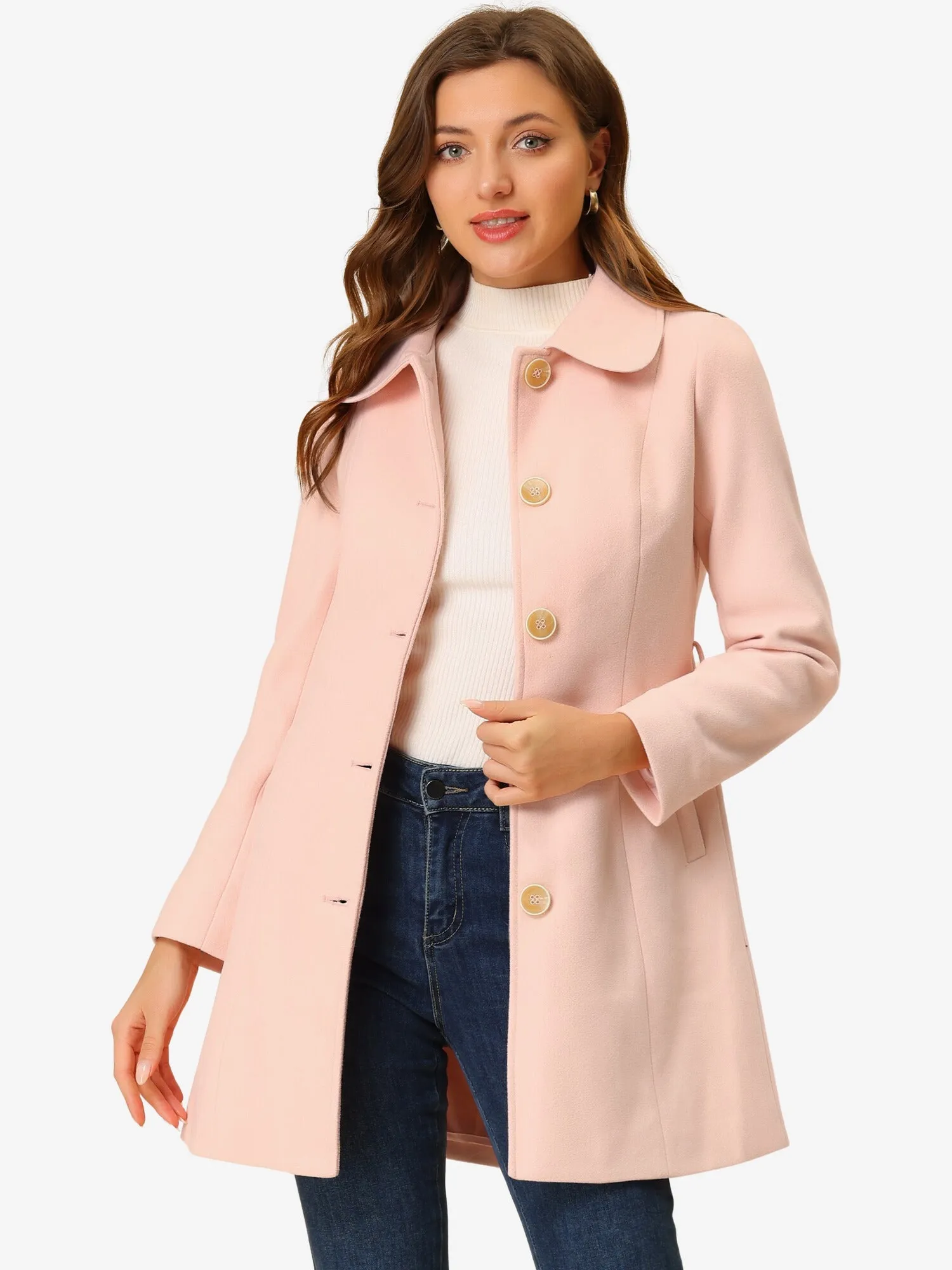 Winter Elegant Lapel Collar Long Trench Coat