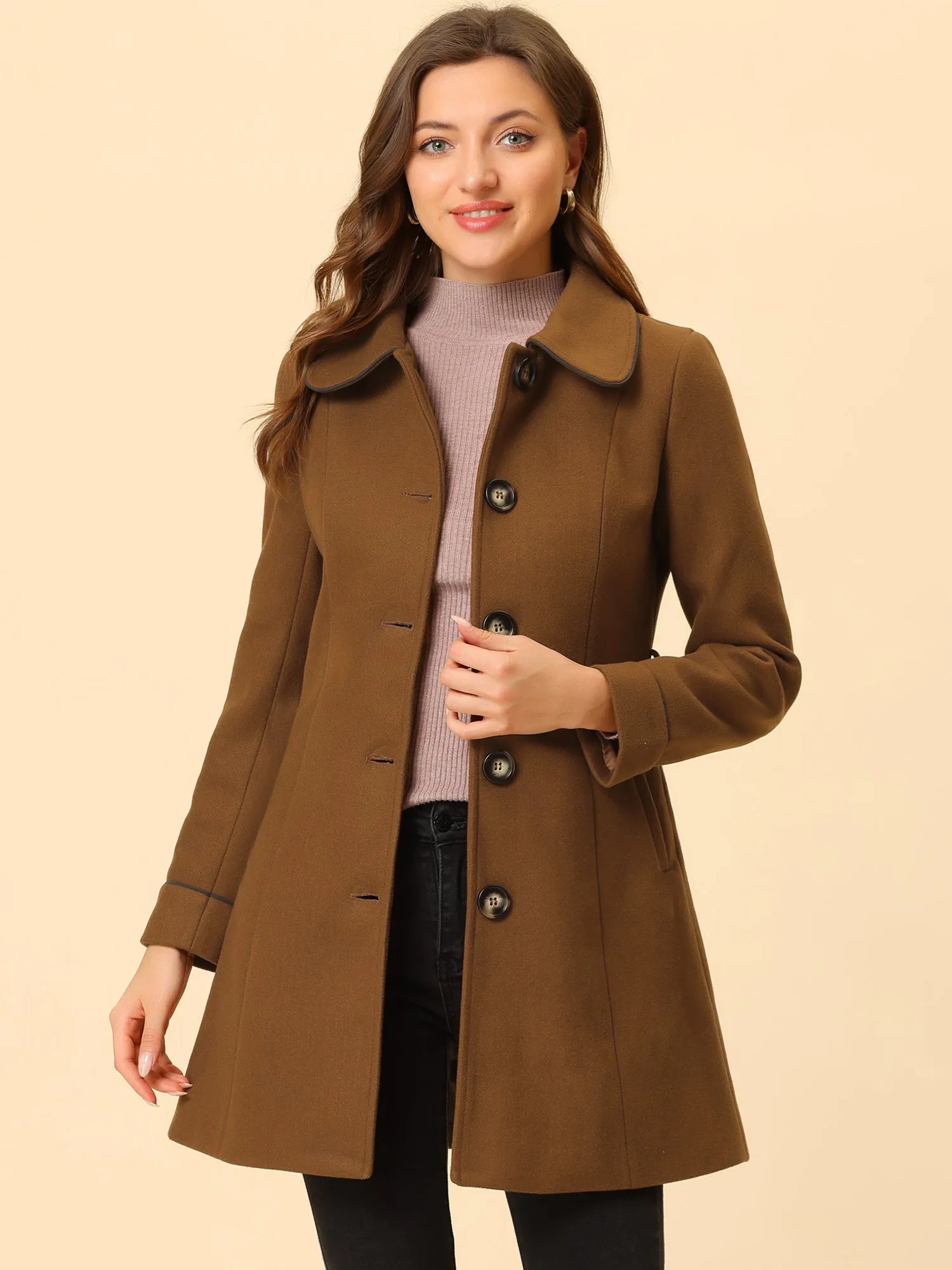 Winter Elegant Lapel Collar Long Trench Coat