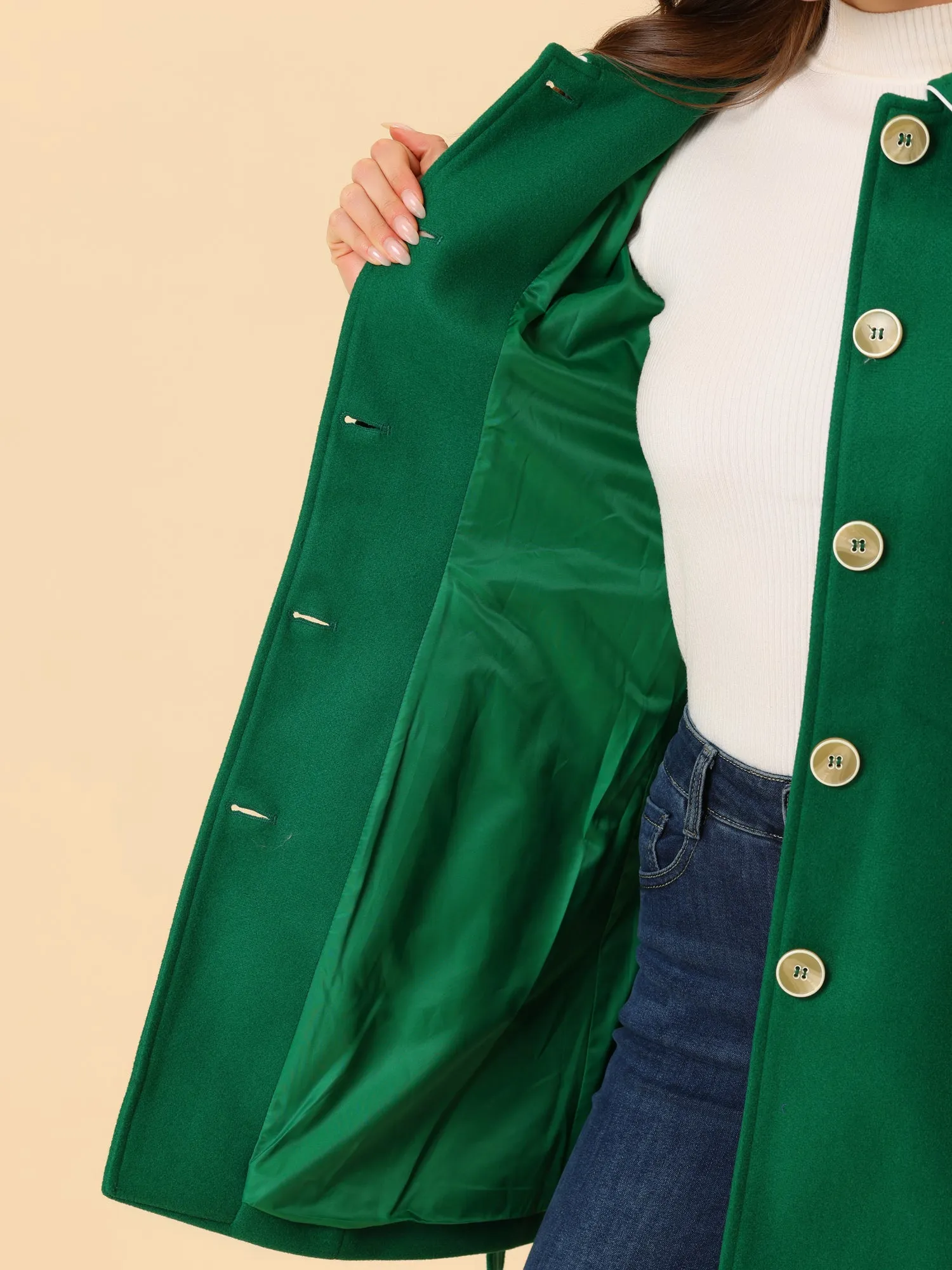 Winter Elegant Lapel Collar Long Trench Coat
