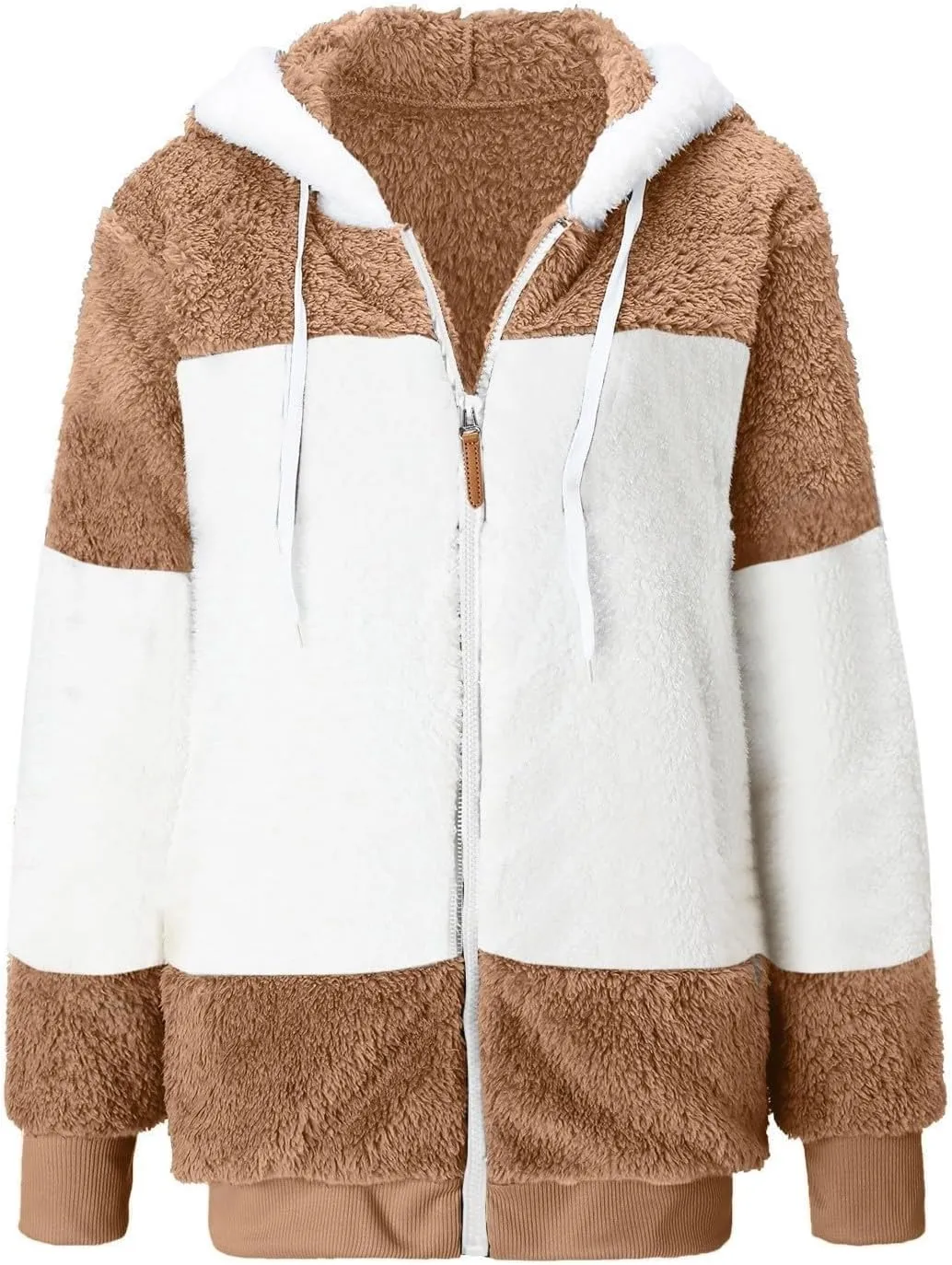 Winter Jackets For Women Zip Up Sherpa-Lined Long Sleeve Fall Jackets For Women 2024 Fleece Jacket Women Zip Up Hoodie Women