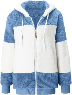Winter Jackets For Women Zip Up Sherpa-Lined Long Sleeve Fall Jackets For Women 2024 Fleece Jacket Women Zip Up Hoodie Women