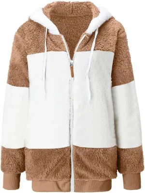 Winter Jackets For Women Zip Up Sherpa-Lined Long Sleeve Fall Jackets For Women 2024 Fleece Jacket Women Zip Up Hoodie Women