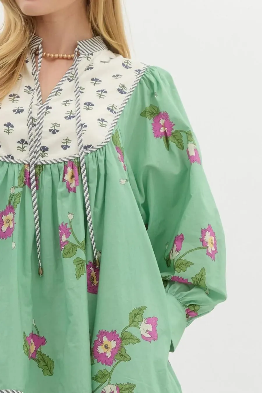 Women Boho Puff Sleeve Floral Mini Dress Y2K Patchwork Babydoll Short Dress Ruffle Long Sleeve Sundresses