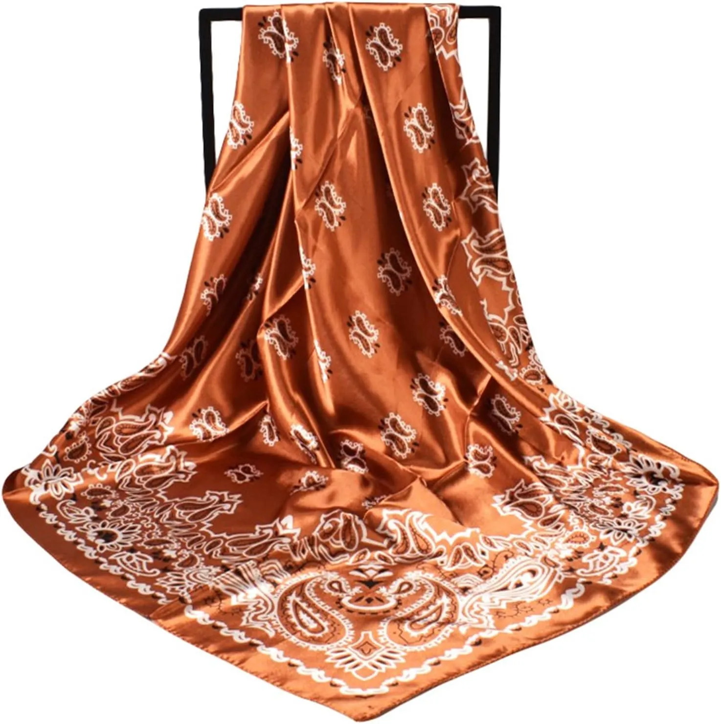 Women Casual Scarf Silk Flower Printed Silk Scarf Printing Square Scarf Turban Print Soft Shawl Wrap Scarf Scarves