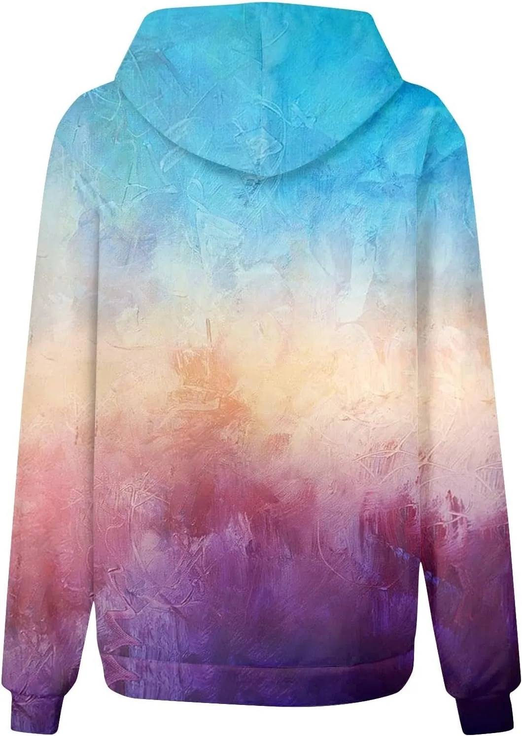 Women Cute Hoodies, Women's Fashion Crewneck Sweatshirts Graphic Daily Long Sleeve Gradient Patchwork Hoodies