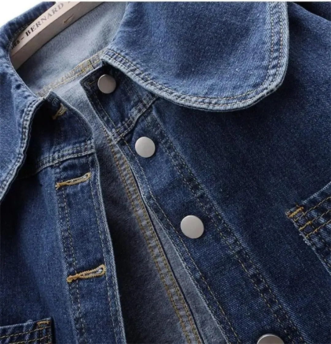 Women Denim Jackets Long Sleeve Short Denim Coat Jeans Jackets Outerwear