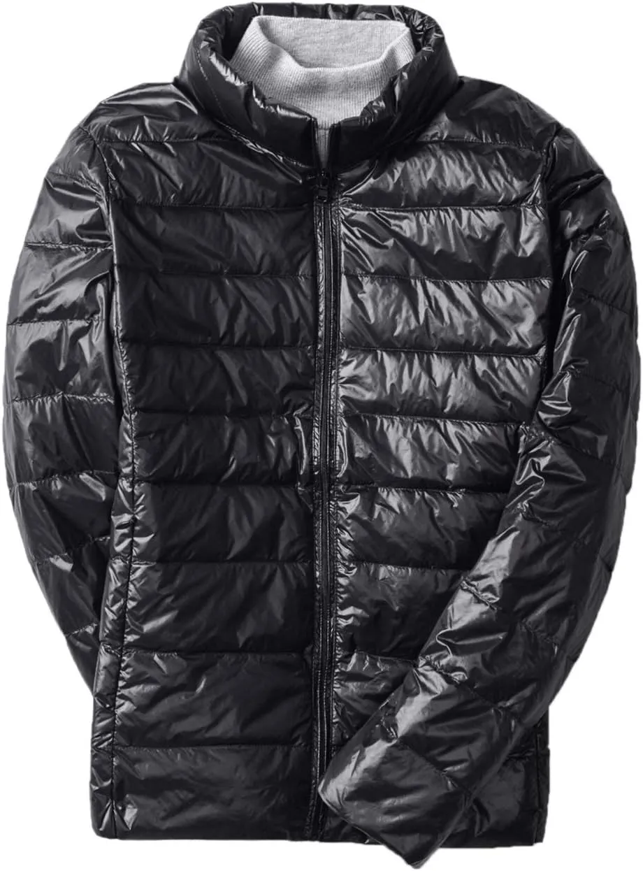 Women Down Jacket Lightweight Duck Down Quilted Stand Collar Puffer Jacket