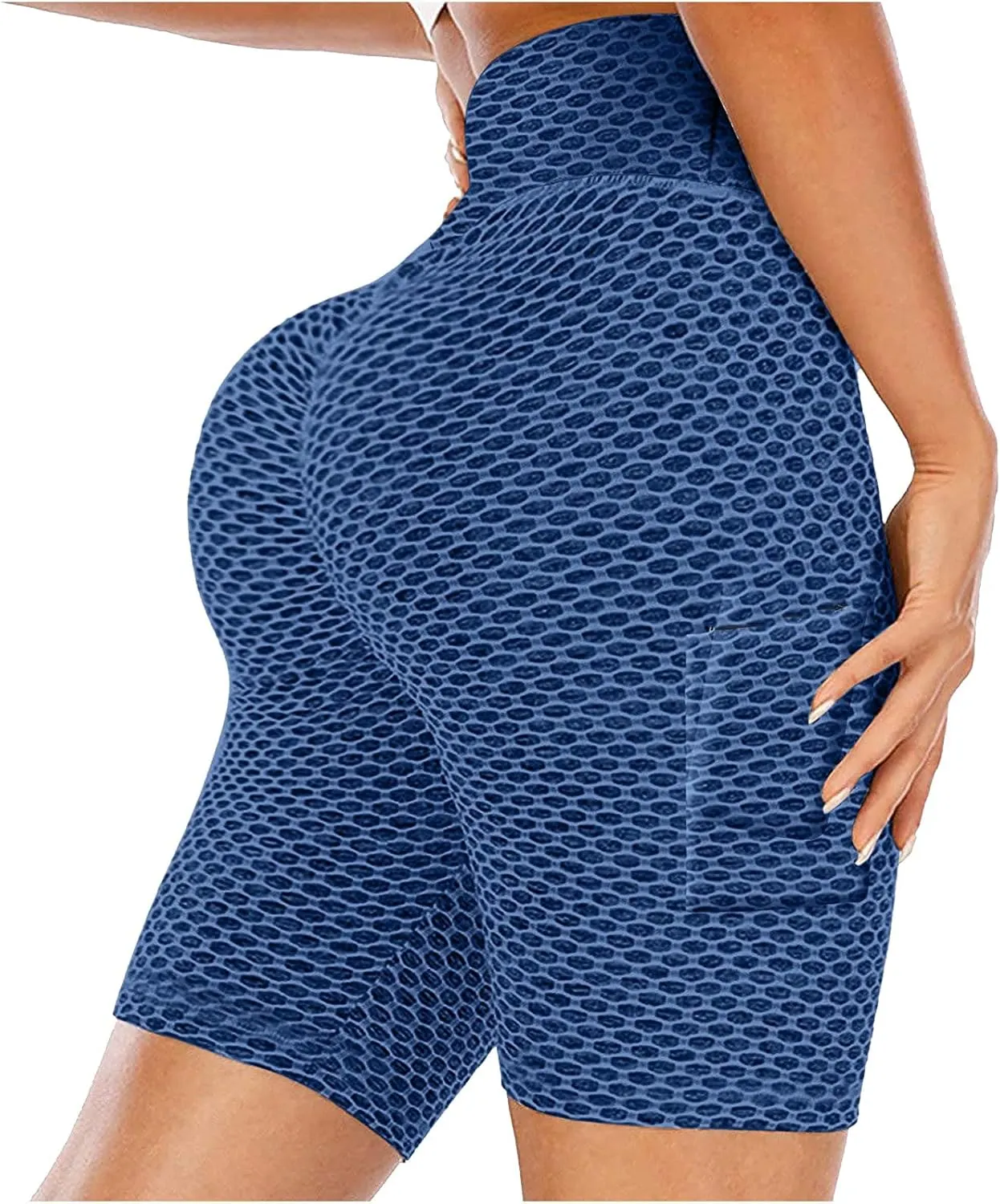 Women High Elastic Waist Gym Sports Shorts Honeycomb Mesh Workout Comfy Shorts Athletic Scrunch Lounge Shorts Leggings