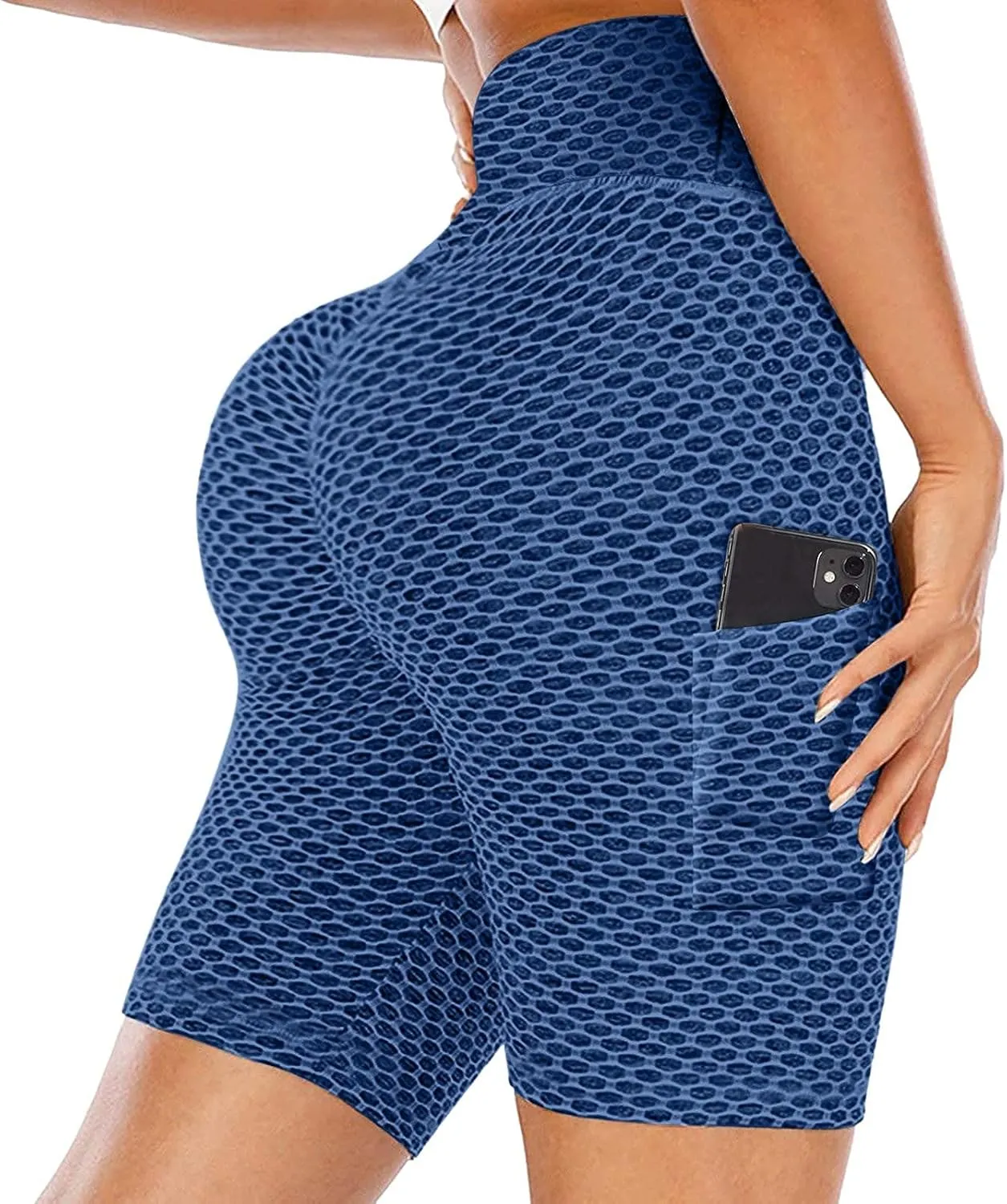 Women High Elastic Waist Gym Sports Shorts Honeycomb Mesh Workout Comfy Shorts Athletic Scrunch Lounge Shorts Leggings