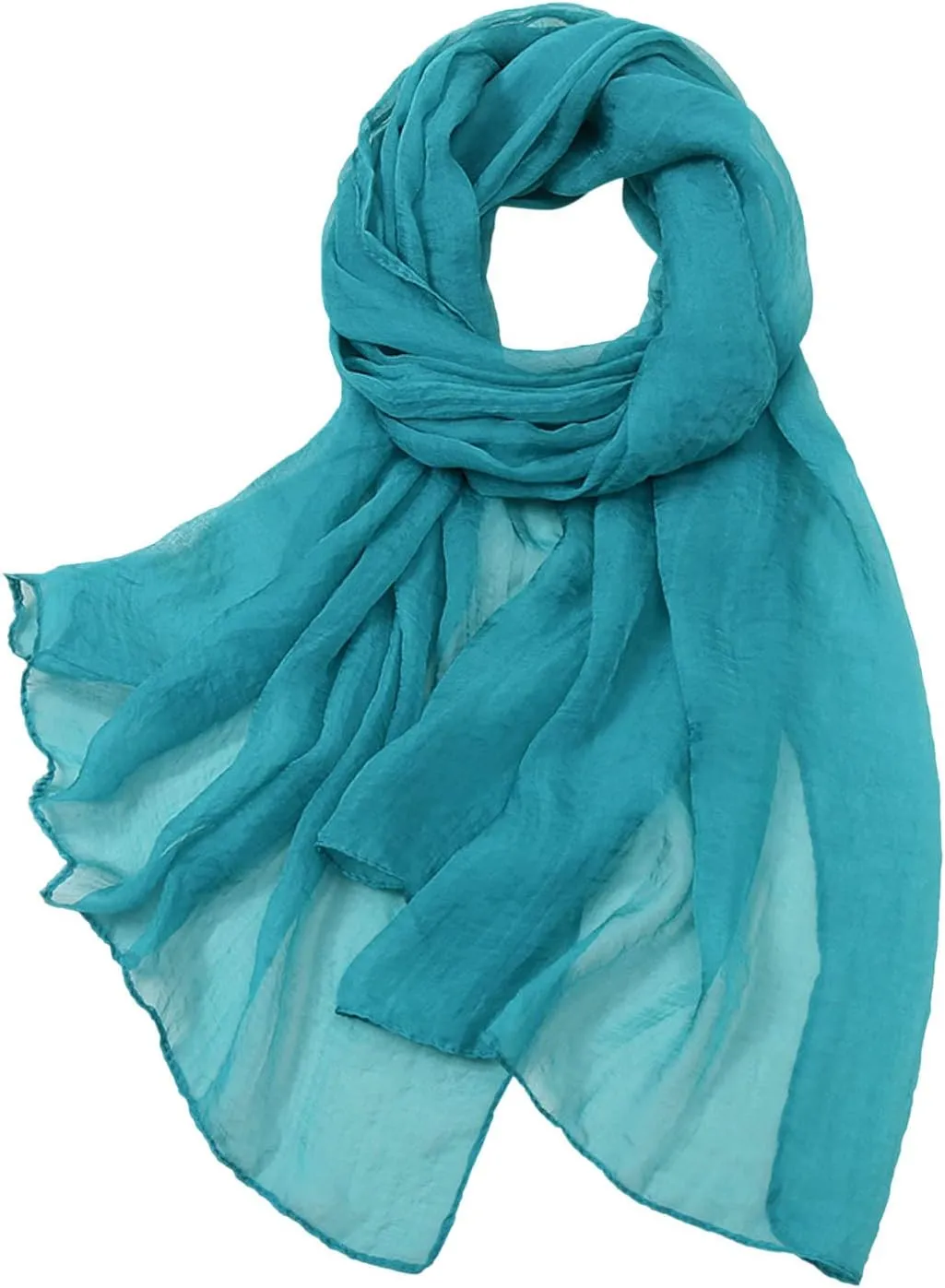 Women Lightweight Breathable Solid Color Soft Chiffon Long Fashion Scarves Sun-proof Shawls Wrap All Season