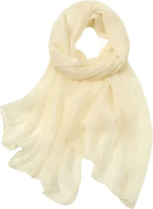 Women Lightweight Breathable Solid Color Soft Chiffon Long Fashion Scarves Sun-proof Shawls Wrap All Season