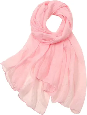 Women Lightweight Breathable Solid Color Soft Chiffon Long Fashion Scarves Sun-proof Shawls Wrap All Season