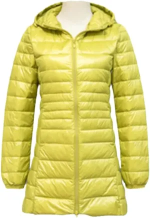 Women Long Down Jackets Ultra Light Hooded Duck Down Coat Portable Puffer Winter Coat for Women Down Parkas