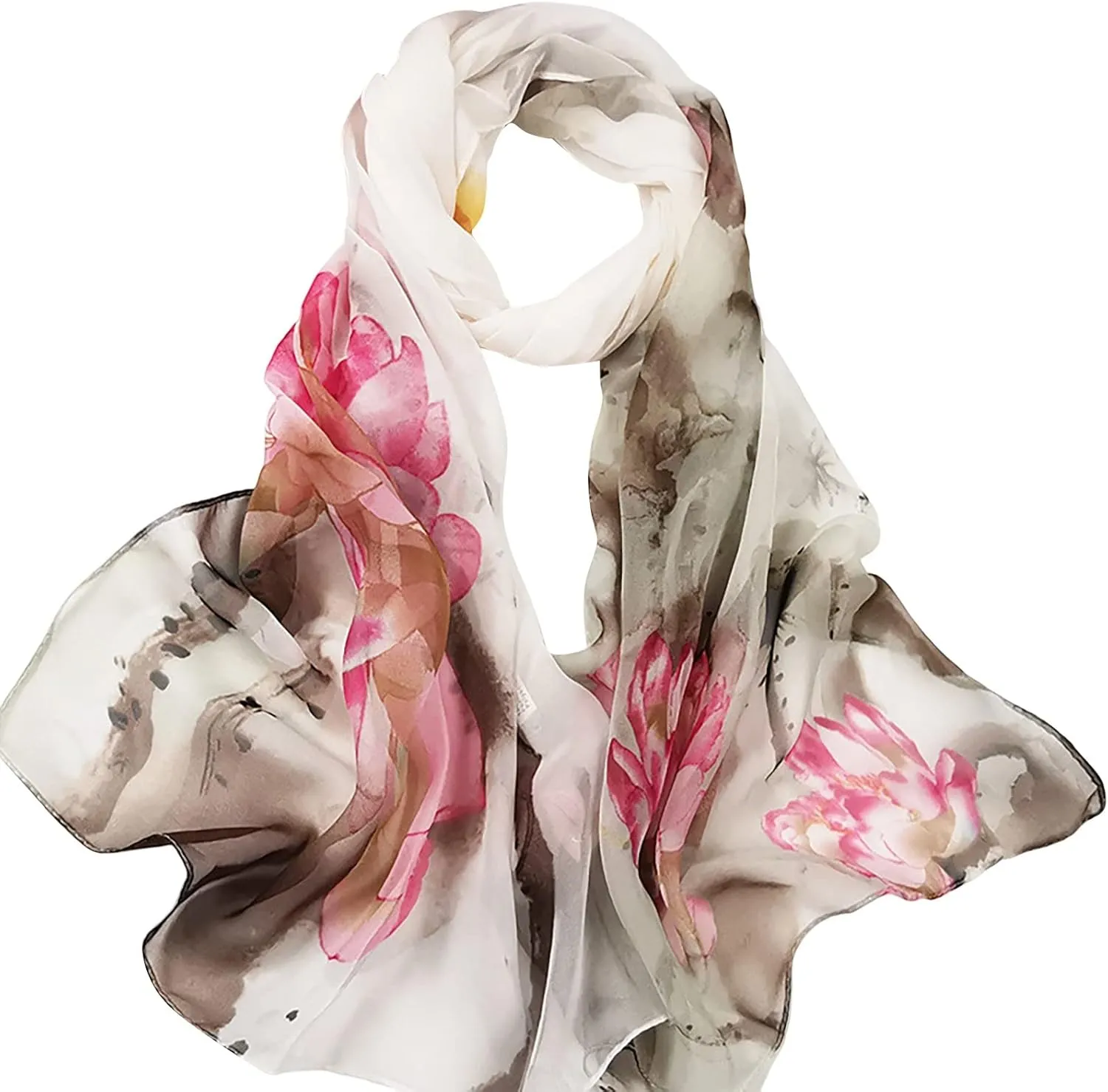 Women Neck Scarf Wrap for Evening Dresses Like Chiffon Silk Scarf Formal Silky Pashmina Shawls for Weddings