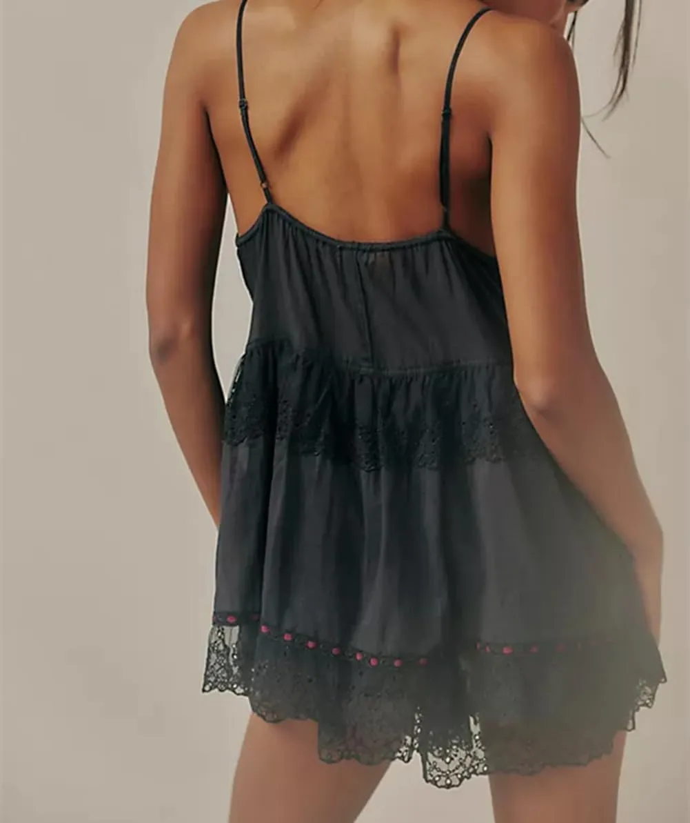 Women Ruffle Mini Dress Sleeveless Floral Strap Y2k Babydoll Flowy Short Dress Going Out Boho Vacation Sundress