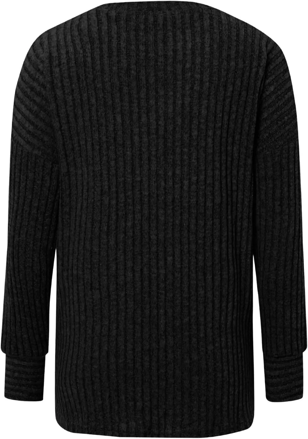 Women Sweaters Chunky Knit Crewneck Solid Color Long Sleeve Soft Casual Lightweight Sweaters Tops