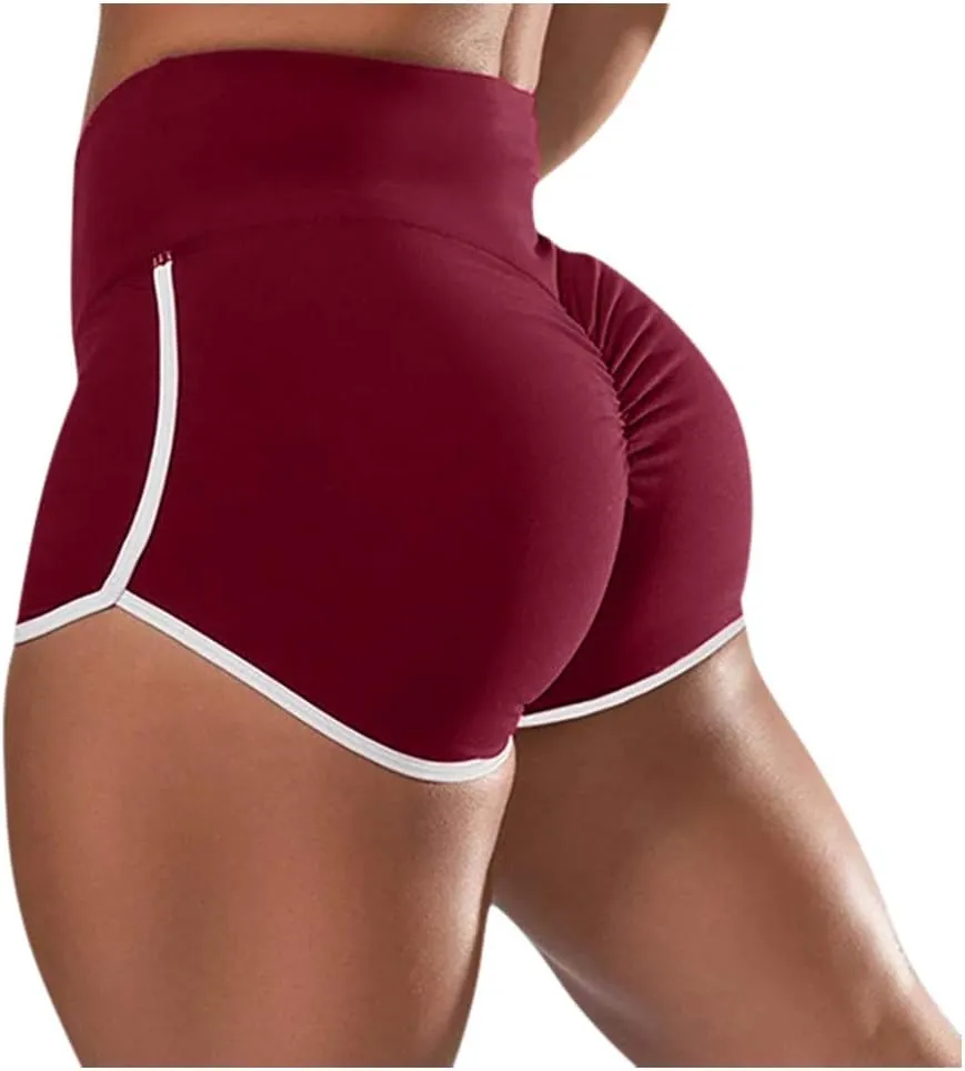 Women Workout Shorts Plus Size High Waisted Tummy Control Butt Lifting Booty Shorts Summer Casual Gym Running Biker Shorts