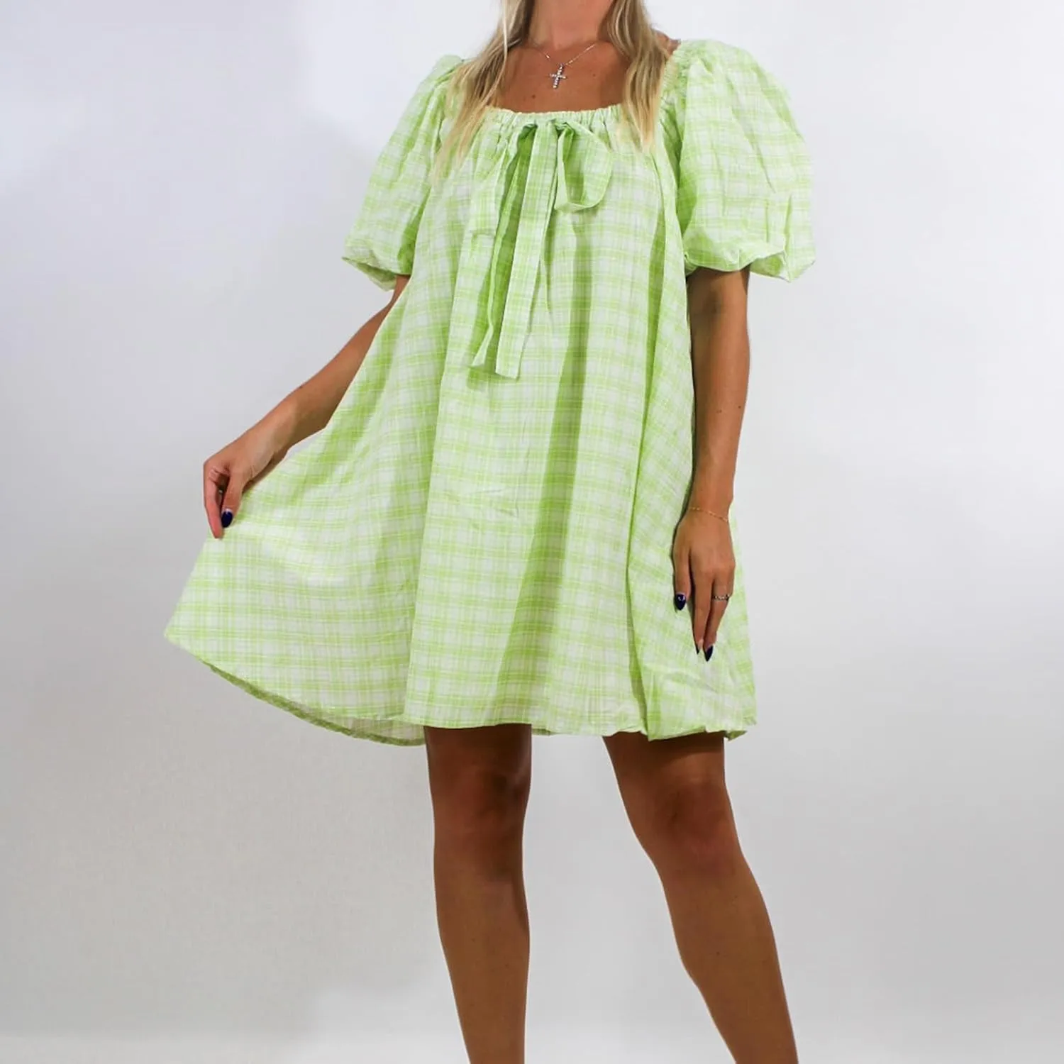 Women Y2k Babydoll Mini Dress Bow Tie Spaghetti Strap Flowy Homecoming Dress Cocktail Party Short Ruffle Dress