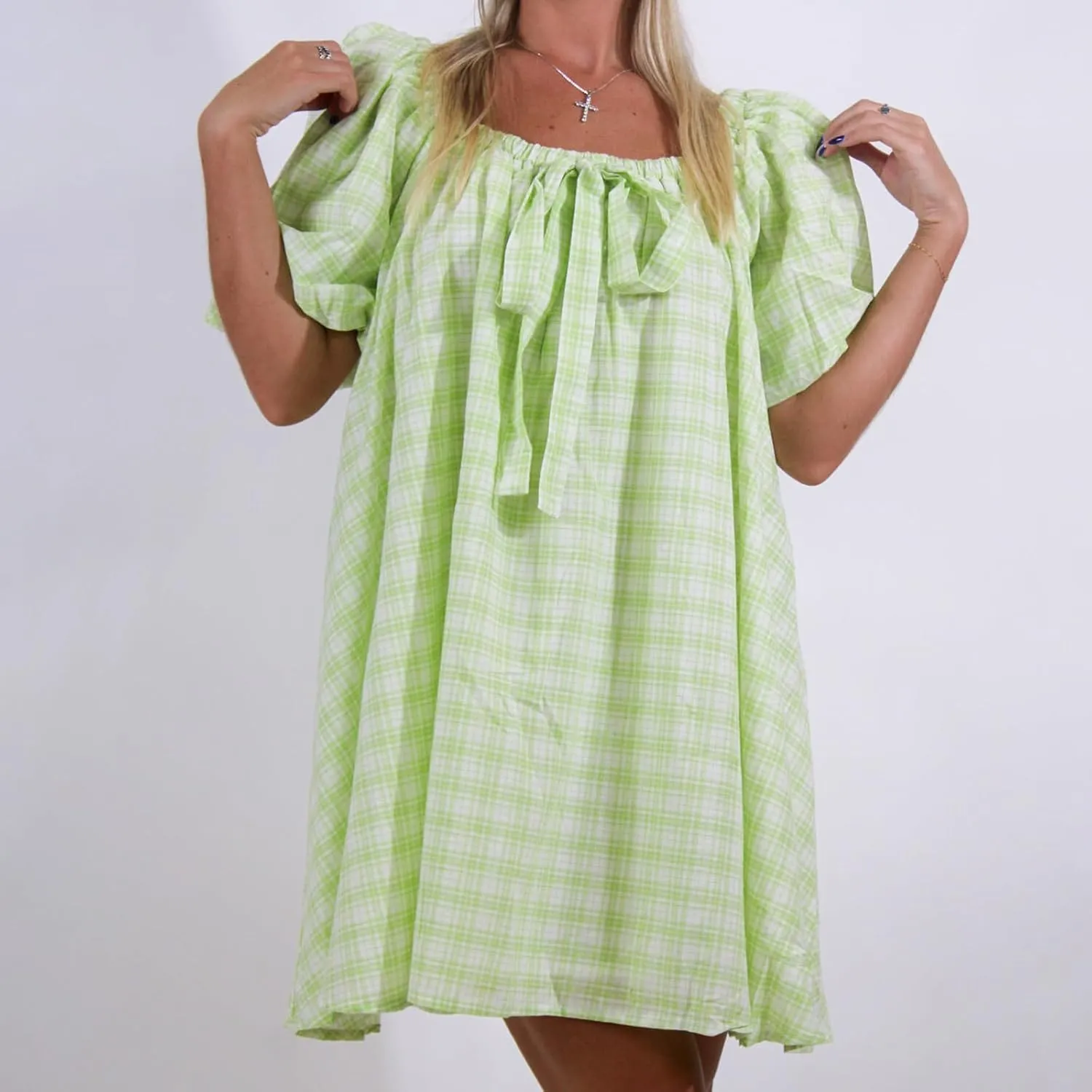Women Y2k Babydoll Mini Dress Bow Tie Spaghetti Strap Flowy Homecoming Dress Cocktail Party Short Ruffle Dress