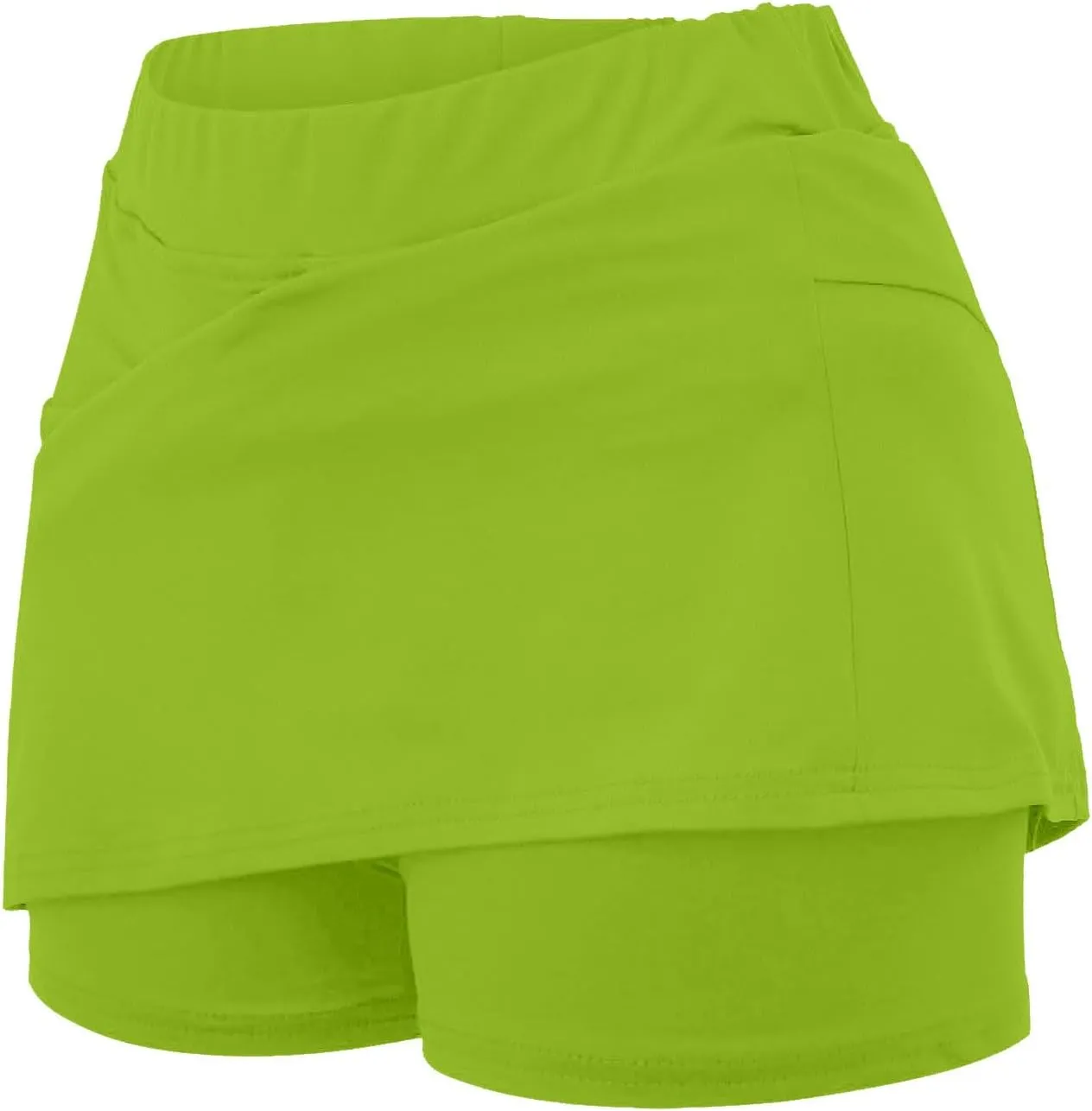 Women's 2 in 1 Athletic Running Shorts High Waisted Gym Workout Tennis Shorts High Waisted Tennis Skirt with Pockets