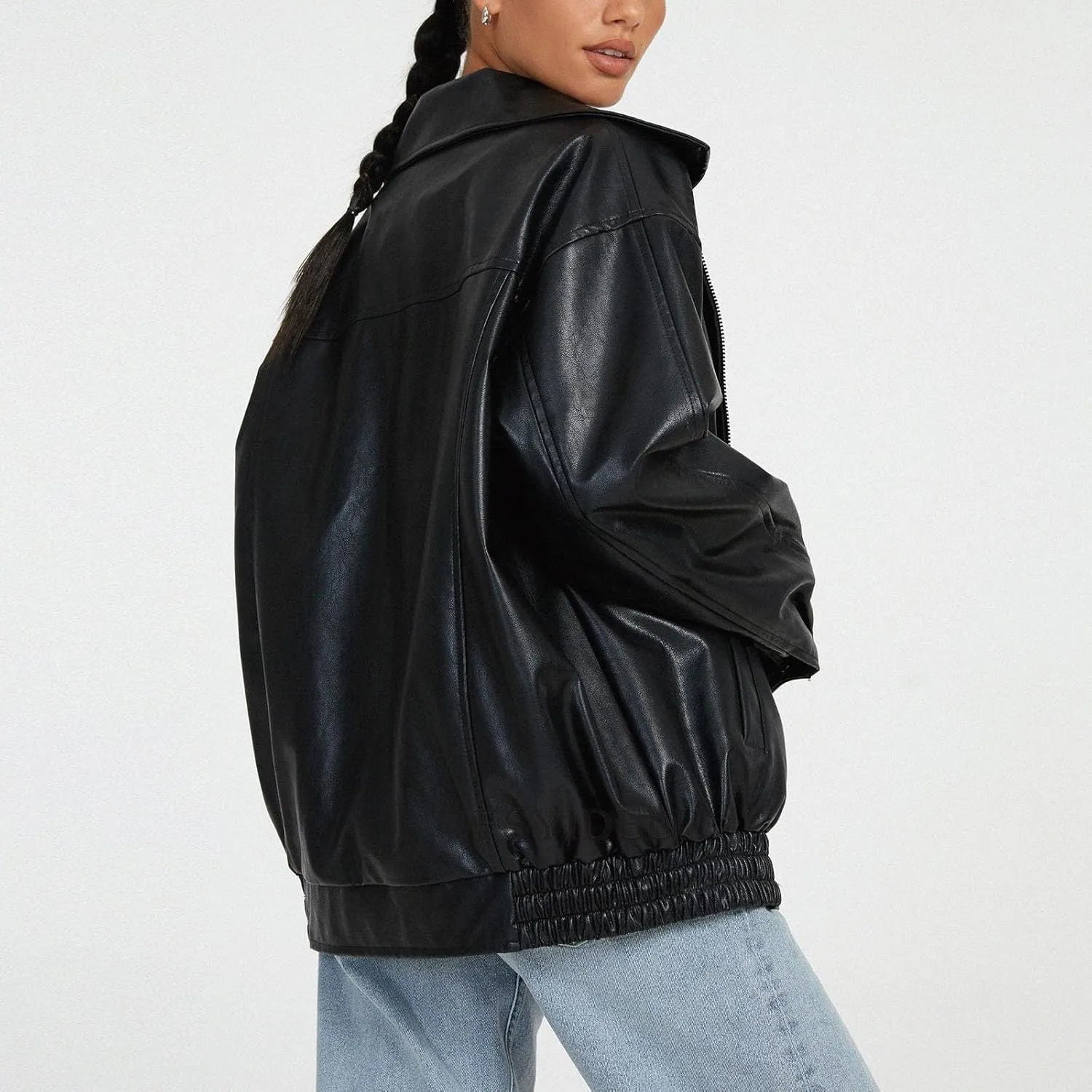 Womens 2024 Fashion Solid Jacket Coat Casual Comfy Slim Outwear Long Sleeve Zipper Overcoat Daily Work Outdoor Clothes