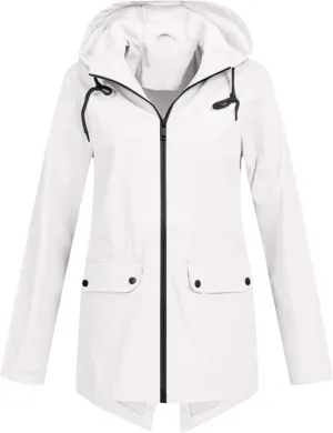 Womens 2024 Simple Solid Zip Up Outwear Long Sleeve with Hood Overcoat Warmth Casual Loose Jacket Coat Outdoor Clothes
