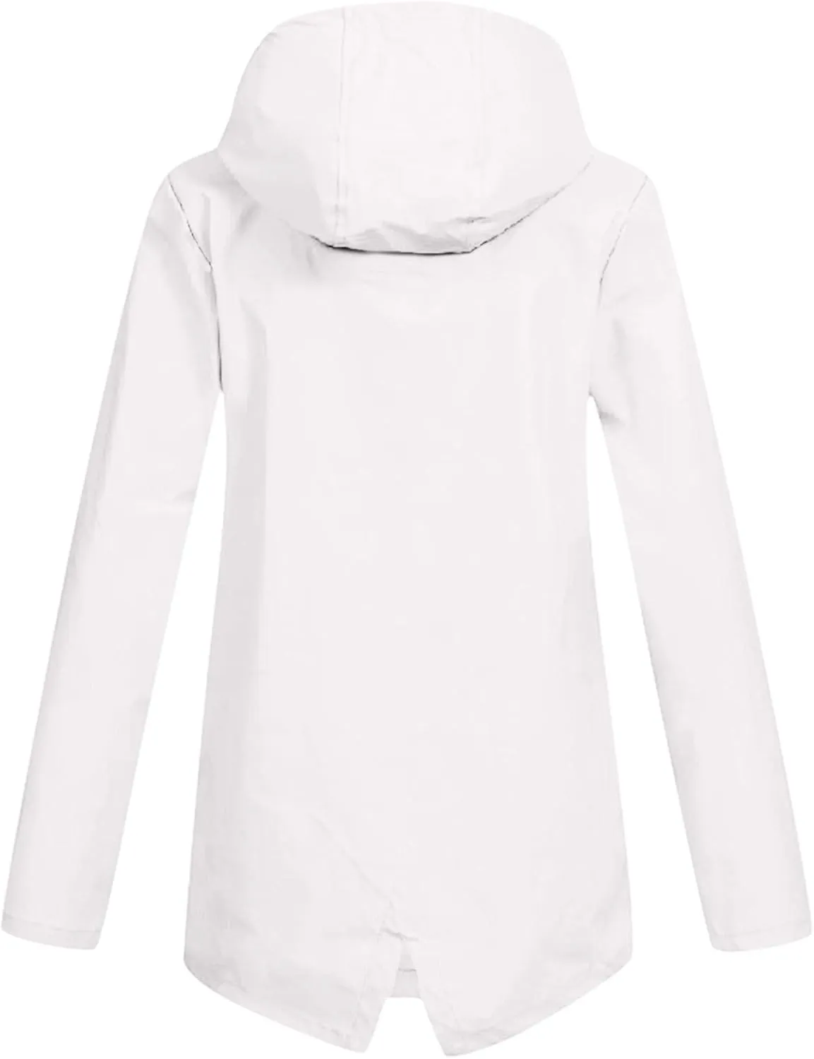 Womens 2024 Simple Solid Zip Up Outwear Long Sleeve with Hood Overcoat Warmth Casual Loose Jacket Coat Outdoor Clothes