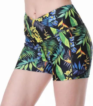 Womens 3/5" Swim Shorts High Waisted Board Shorts Bathing Suit Bottoms