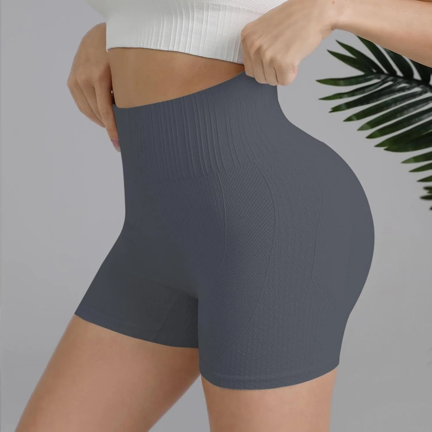 Womens Active Shorts Tummy Control Butt Lifting High Waist Short Leggings Athletic Gym Yoga Pants with Pockets