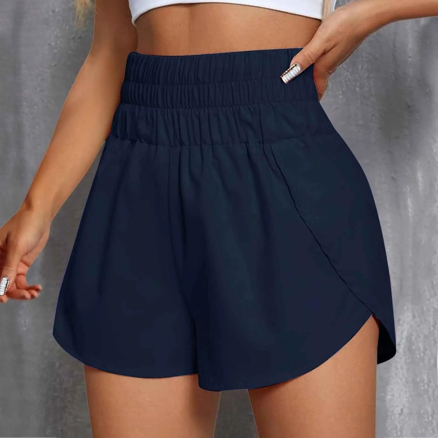 Womens Athletic Shorts High Waisted Running Shorts Gym Workout Shorts Casual Comfy Sport Shorts with Pockets 2025
