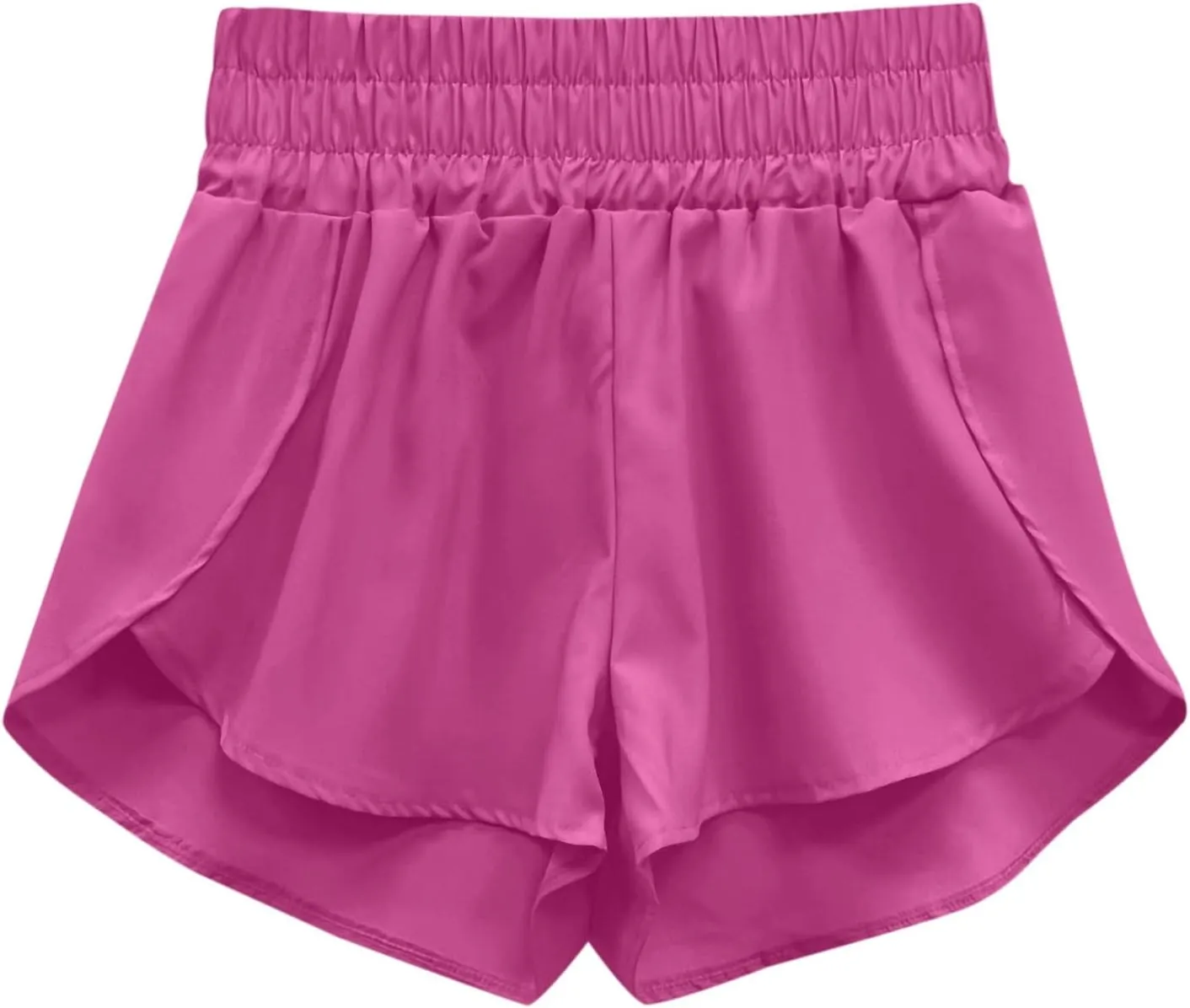 Women's Athletic Shorts High Waisted Running Shorts Pocket Sporty Short Gym Elastic Workout Shorts, XX-Large, Orange
