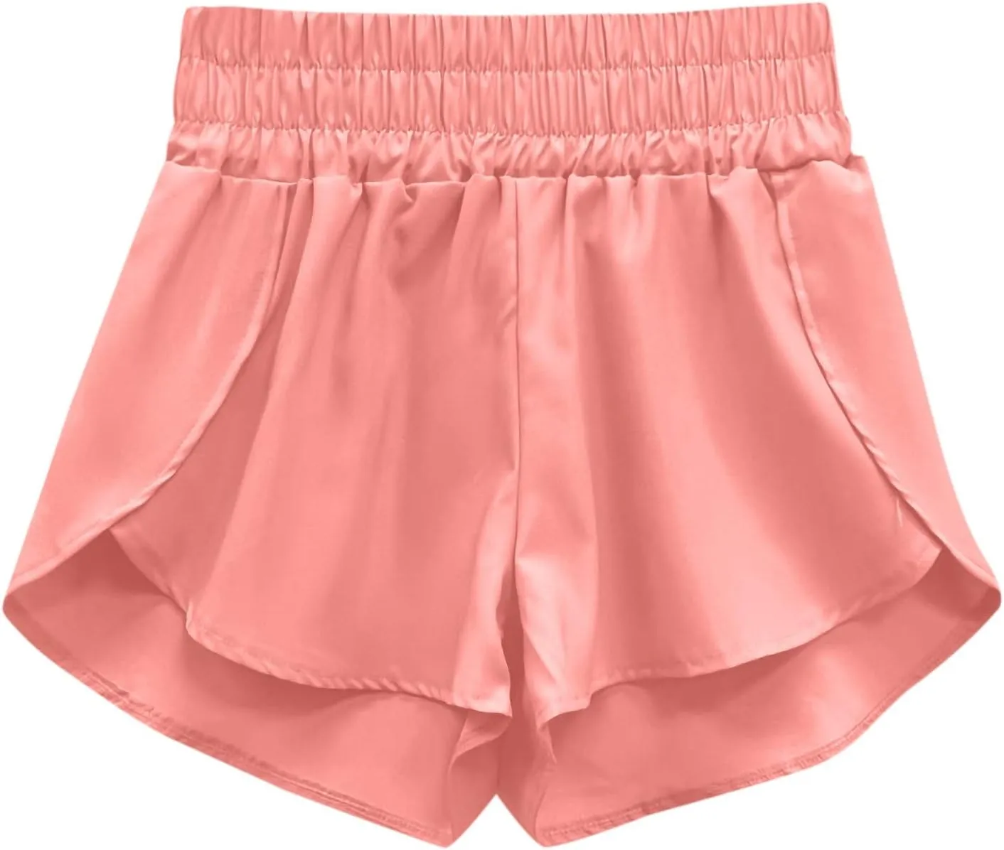 Women's Athletic Shorts High Waisted Running Shorts Pocket Sporty Short Gym Elastic Workout Shorts, XX-Large, Orange
