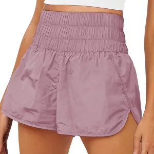 Women's Athletic Shorts High Waisted Running Shorts Pocket Sporty Shorts Elastic Workout Shorts
