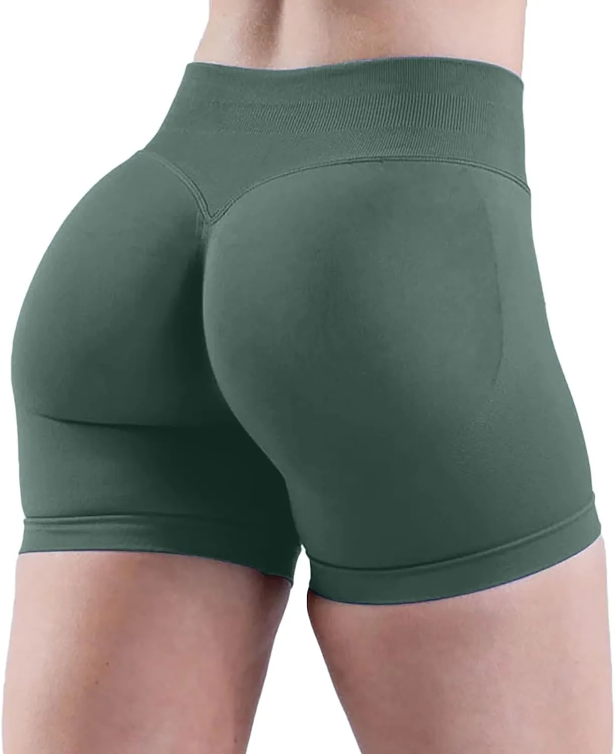 Womens Biker Shorts Seamless High Waisted Butt Lifting Soft Shorts Stretchy Breathable Workout Gym Impact Yoga Shorts