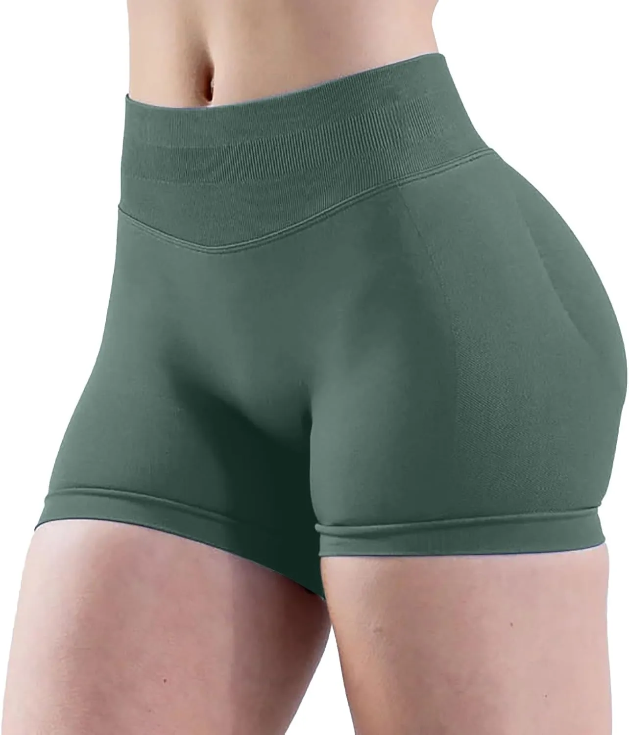Womens Biker Shorts Seamless High Waisted Butt Lifting Soft Shorts Stretchy Breathable Workout Gym Impact Yoga Shorts