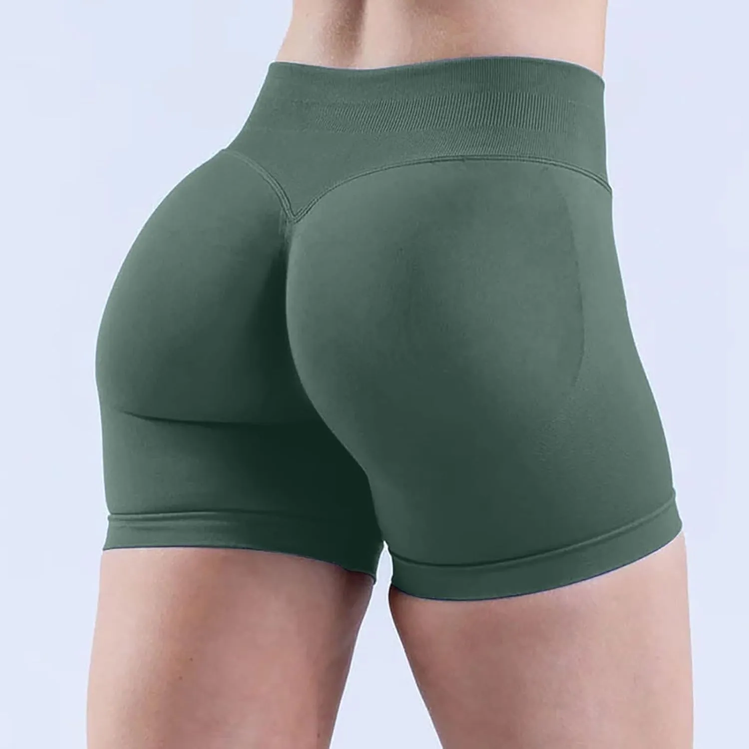 Womens Biker Shorts Seamless High Waisted Butt Lifting Soft Shorts Stretchy Breathable Workout Gym Impact Yoga Shorts
