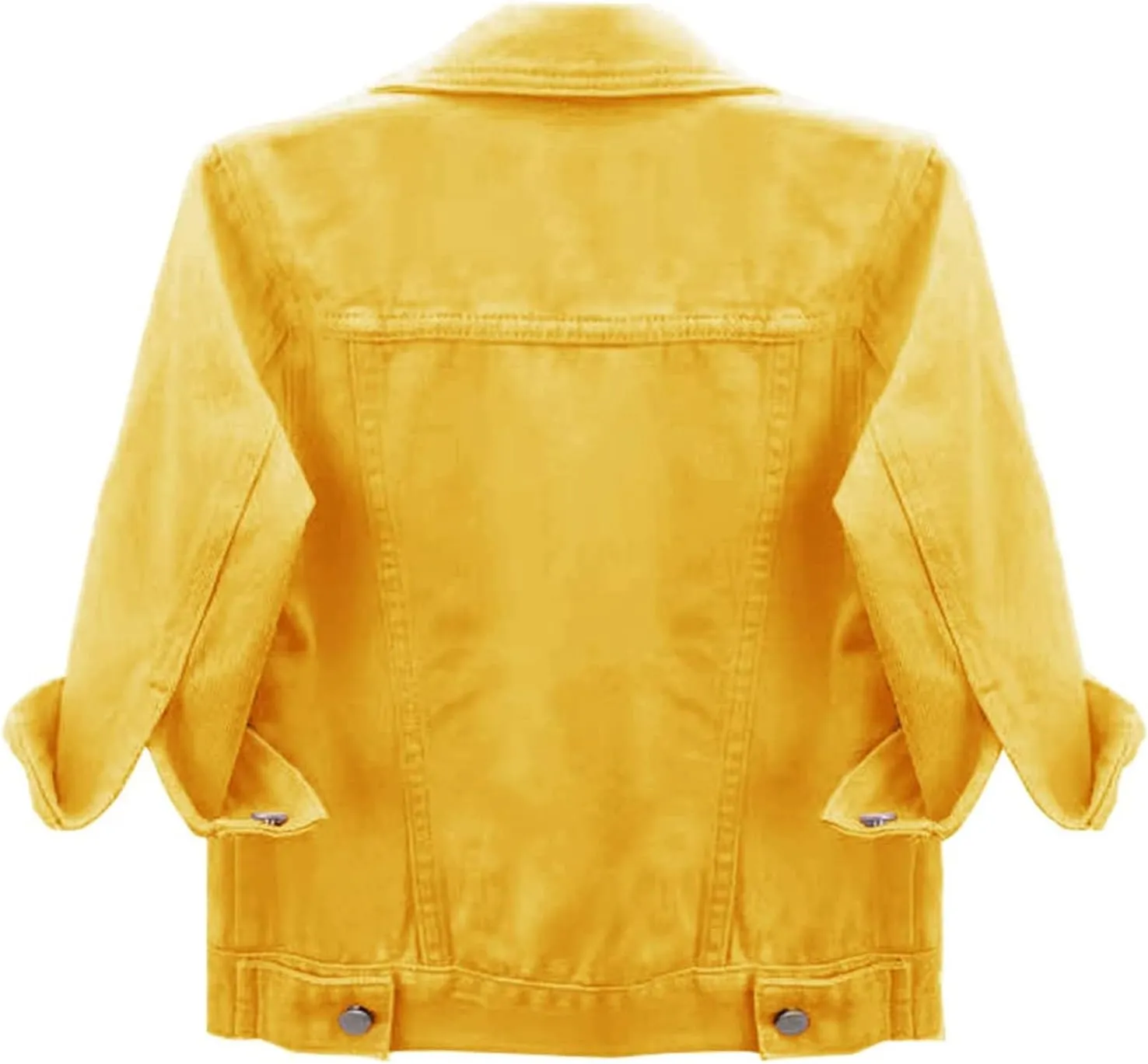 Womens Cropped Denim Jacket 3/4 Sleeve Short Jean Jacket for Women Trendy Button Down Lightweight Denim Jackets