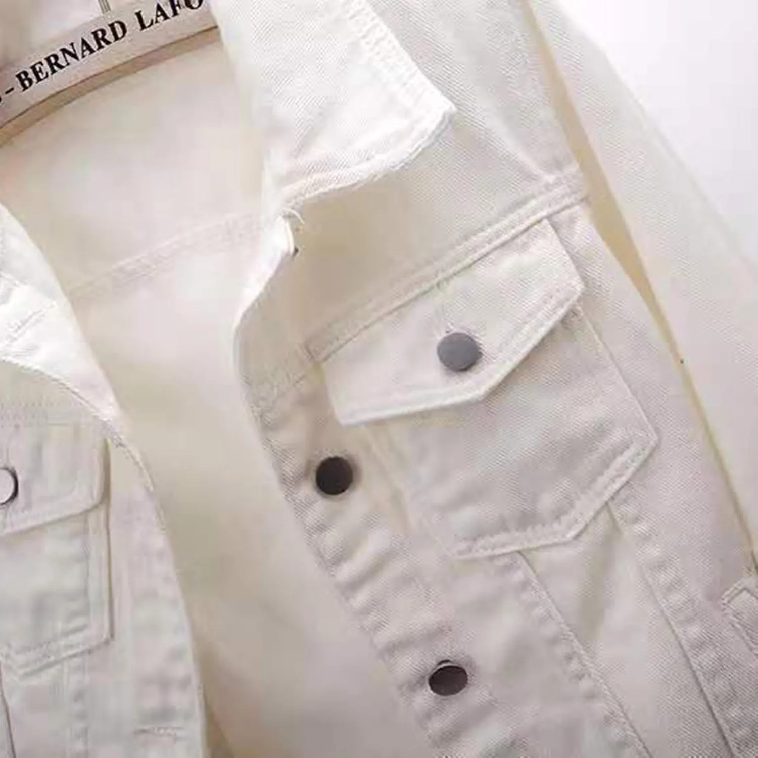 Womens Cropped Denim Jacket 3/4 Sleeve Short Jean Jacket for Women Trendy Button Down Lightweight Denim Jackets