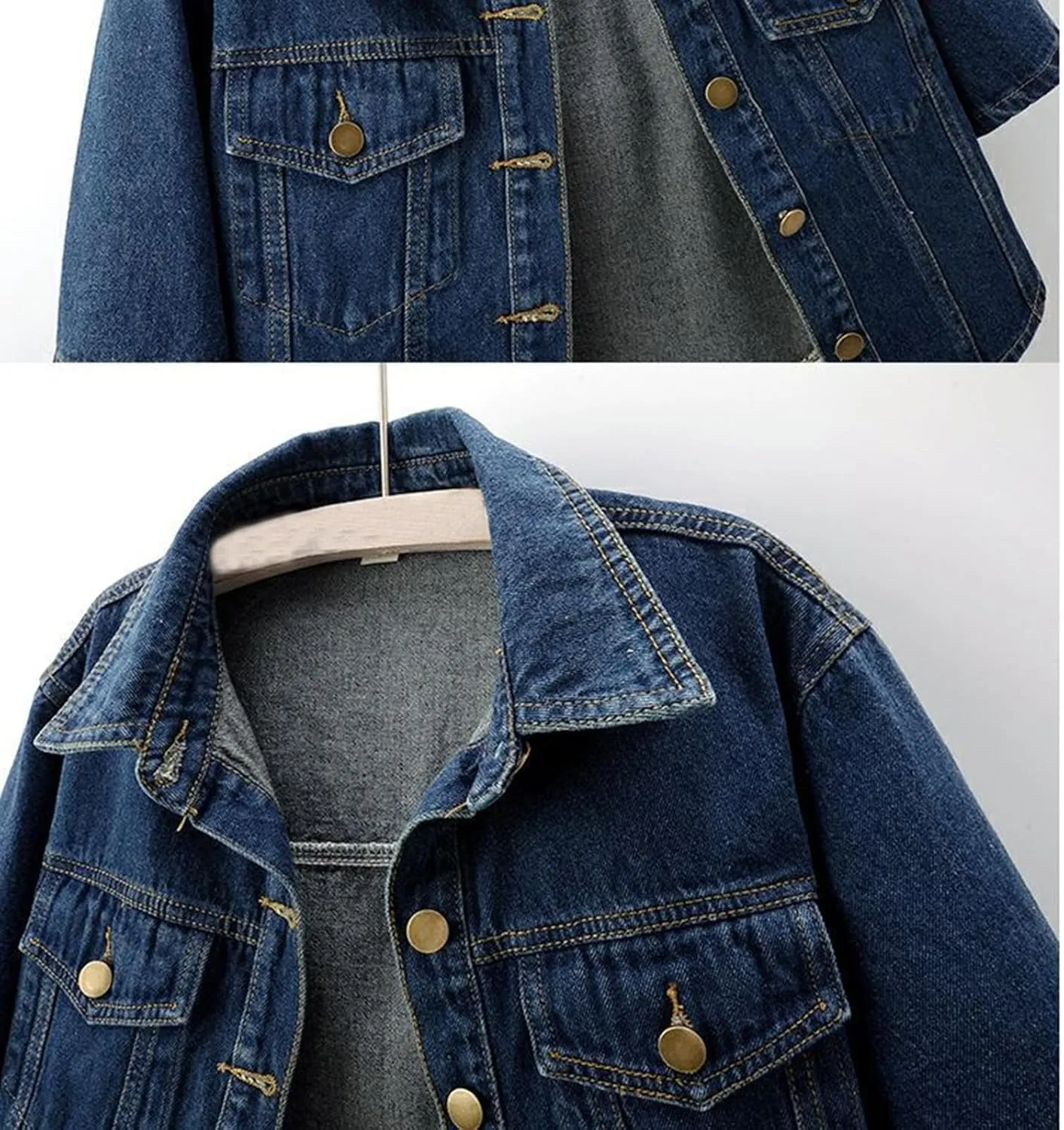 Women's Cropped Denim Jackets Button Down Short Sleeve Jean Jacket with Pockets Fashion Y2k Crop Tops Casual Jackets