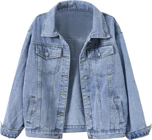 Women's Denim Jackets Womens Denim Jacket Relaxed Fit Casual Jean Trucker Jacket Jacket Women