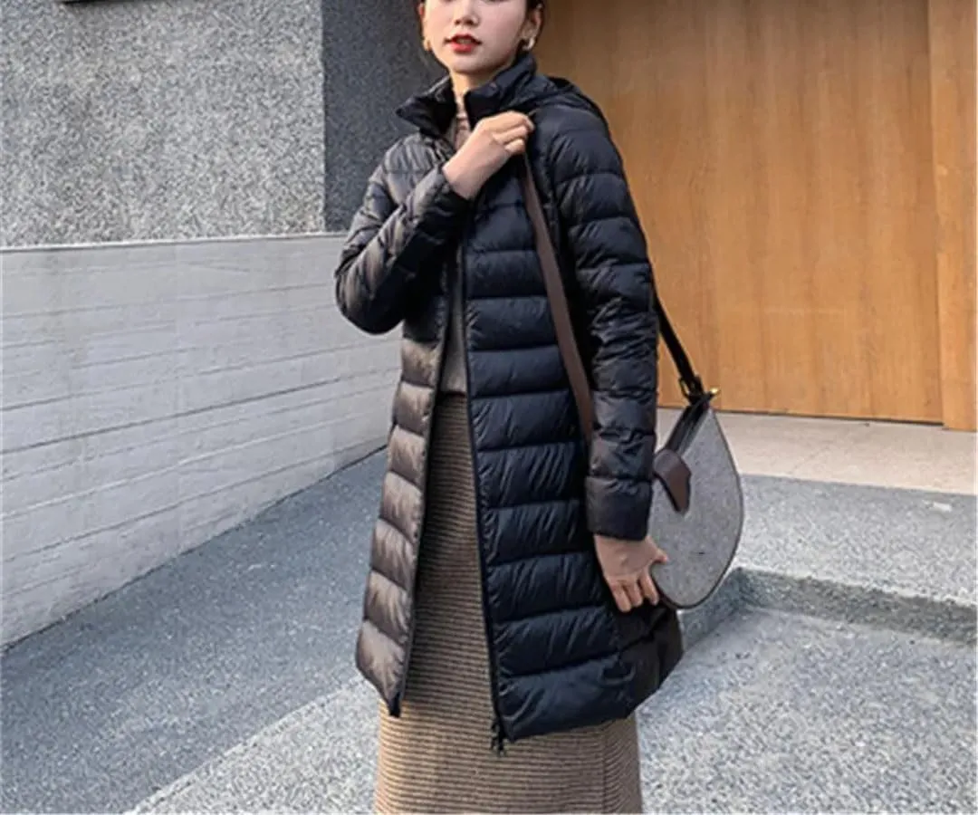 Women's Down Coat Thin Hat Detachable Jacket Spring Down Coat Jacket
