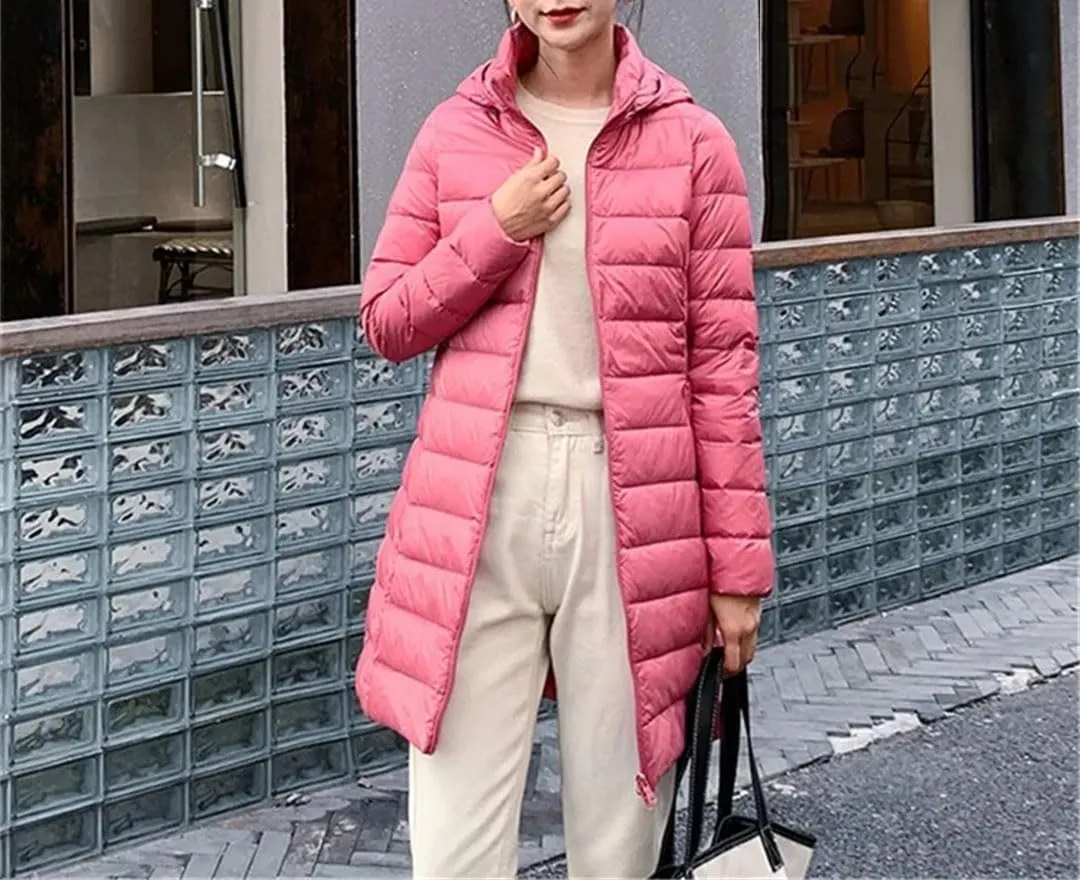 Women's Down Coat Thin Hat Detachable Jacket Spring Down Coat Jacket