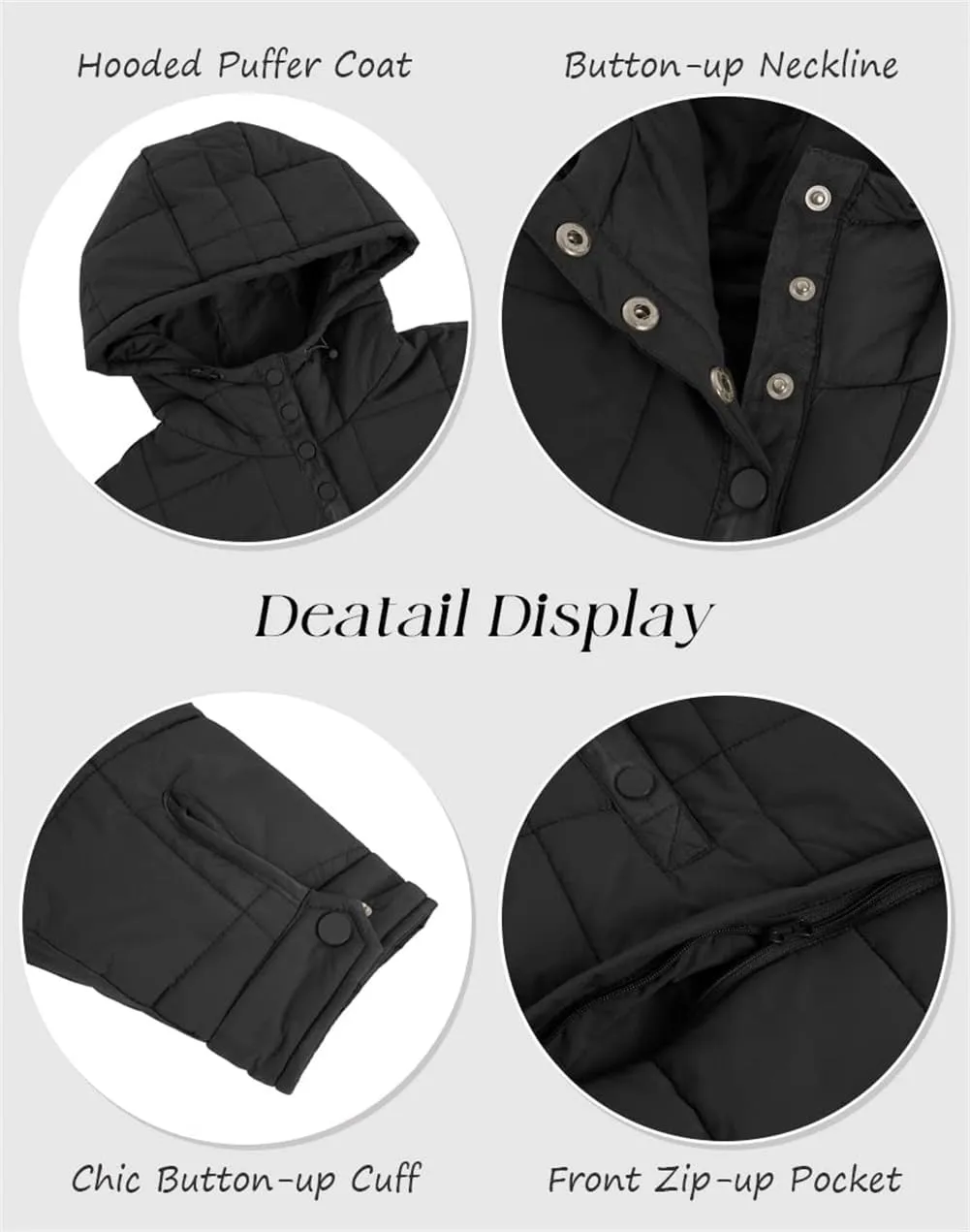Womens Down Pullover Jacket Oversized Hoodies, Lightweight Quilted Pullover Jackets Winter Warm Hooded Down Outwear