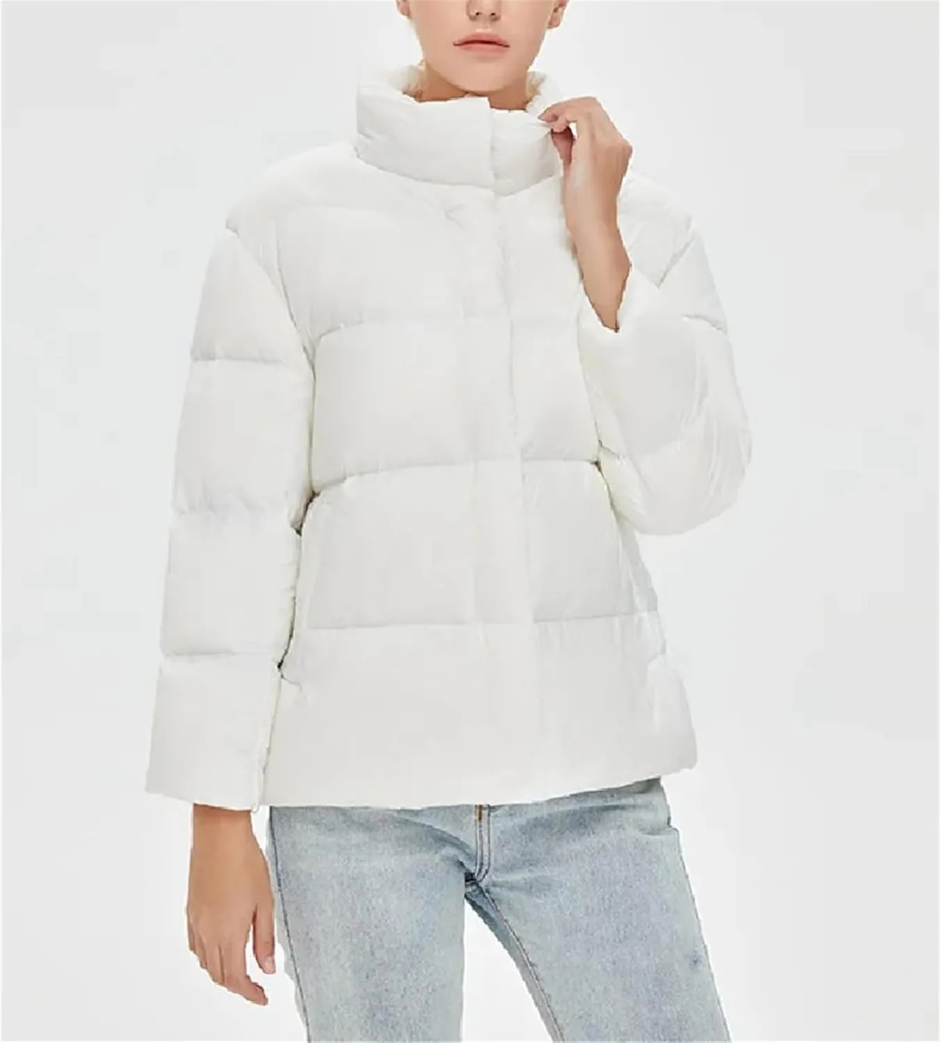 Women's Duck Down Down Jacket Fashion Short Thickened Warm Down Parka