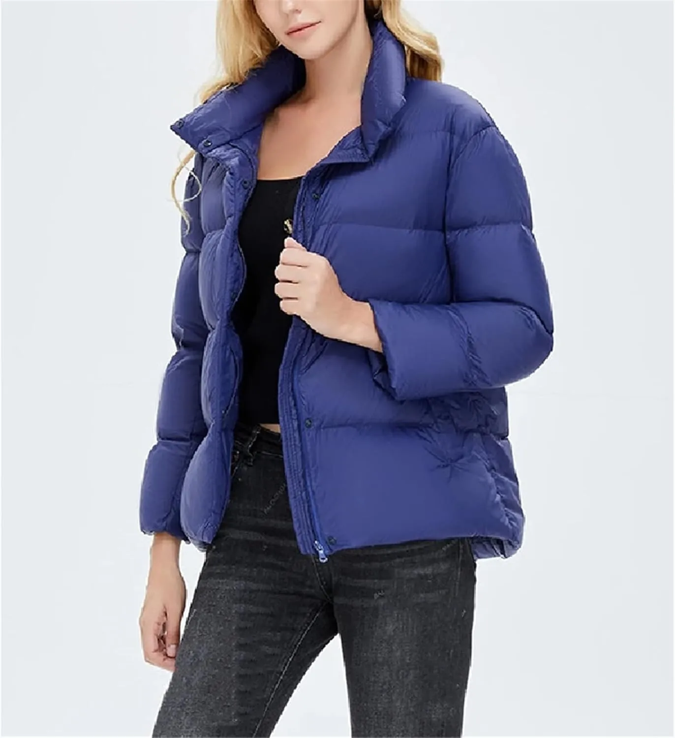 Women's Duck Down Down Jacket Fashion Short Thickened Warm Down Parka
