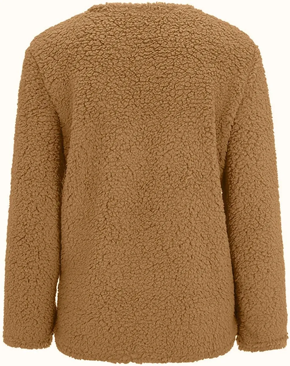 Women's Fuzzy Popcorn Button Down Long Sleeve Cardigan Knit Oversized Sherpa Sweater Cozy Plus Size Coat with Pockets