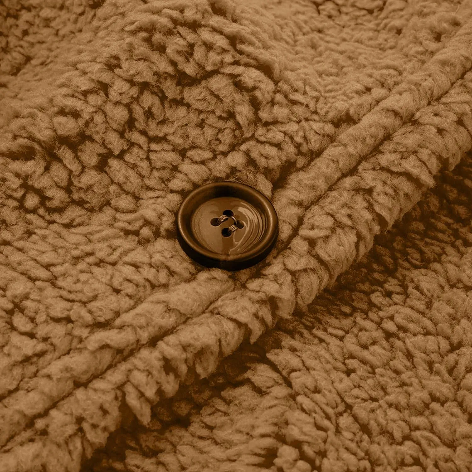 Women's Fuzzy Popcorn Button Down Long Sleeve Cardigan Knit Oversized Sherpa Sweater Cozy Plus Size Coat with Pockets