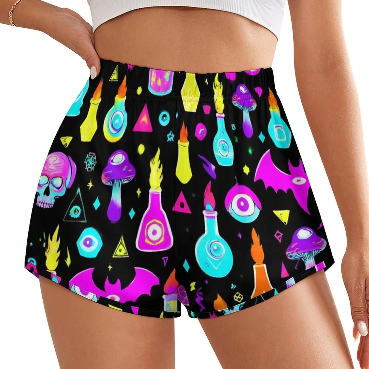 Women's High Waisted Running Shorts Casual Workout Shorts